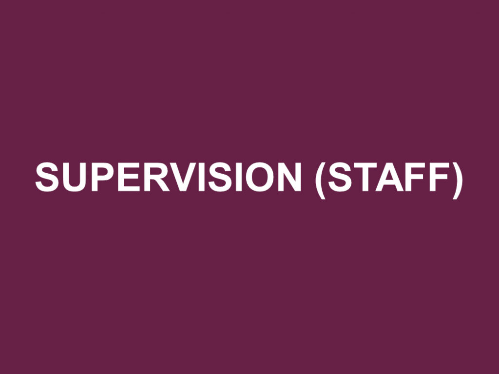 Links to resources on supervision aimed at staff who are supervisors. 